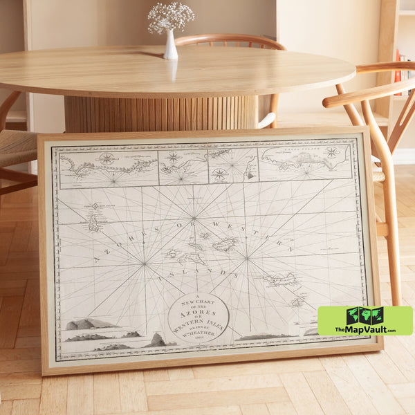 Azores Islands 1803 Old Map Poster – Nautical Chart Print for Atlantic Exploration Fans
