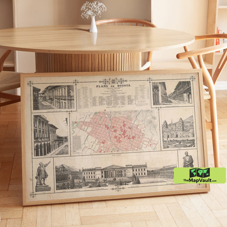 Bogotá Colombia 1890 Map Poster - Andean Capital Print for Cultural and Geographic Explorers