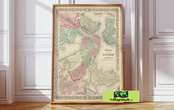 1855 Boston Map - A Detailed Cartographic Exploration of a Pre-Civil War Cityscape