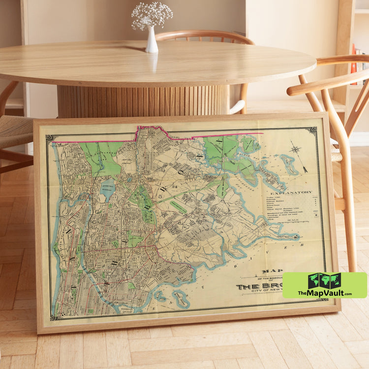 Bronx 1900 Old Map Poster - Classic New York Print for Urban Exploration Buffs