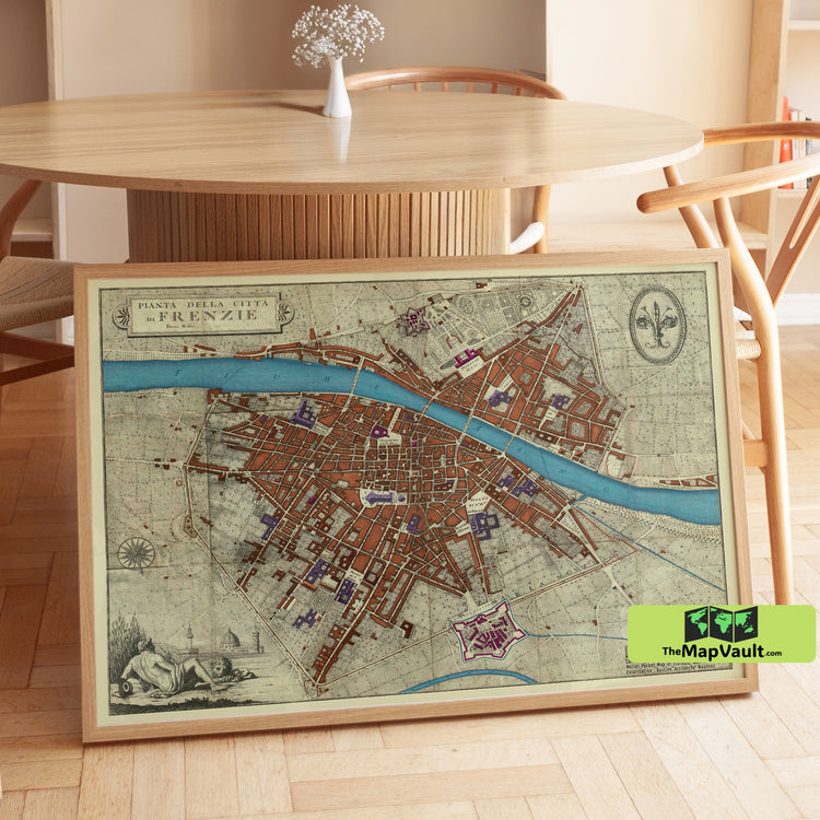 Florence 1847 Old Map Poster - Classic Italian City Print for Renaissance Art Lovers