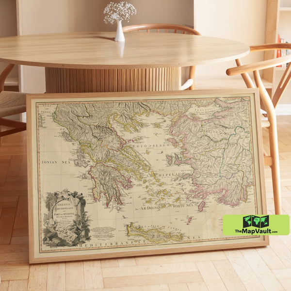 Greece 1791 Map Poster – Classical Hellenic Heritage Print for Ancient Civilization Enthusiasts