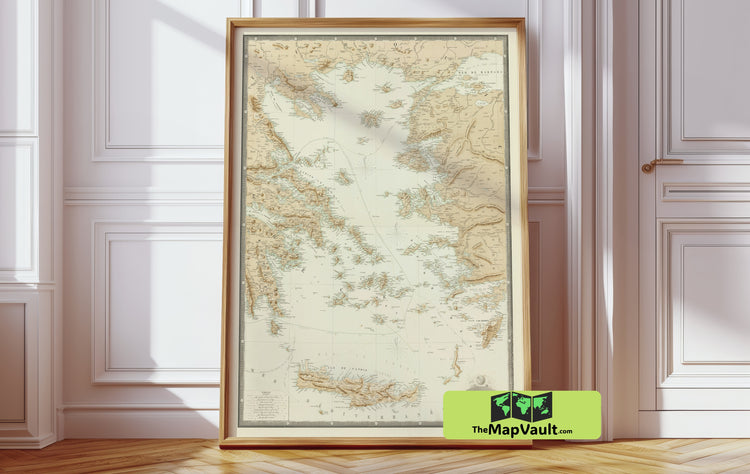 Greek Islands 1862 Nautical Chart - Vintage Maritime Navigation Print - Archipelago Explorer’s Map