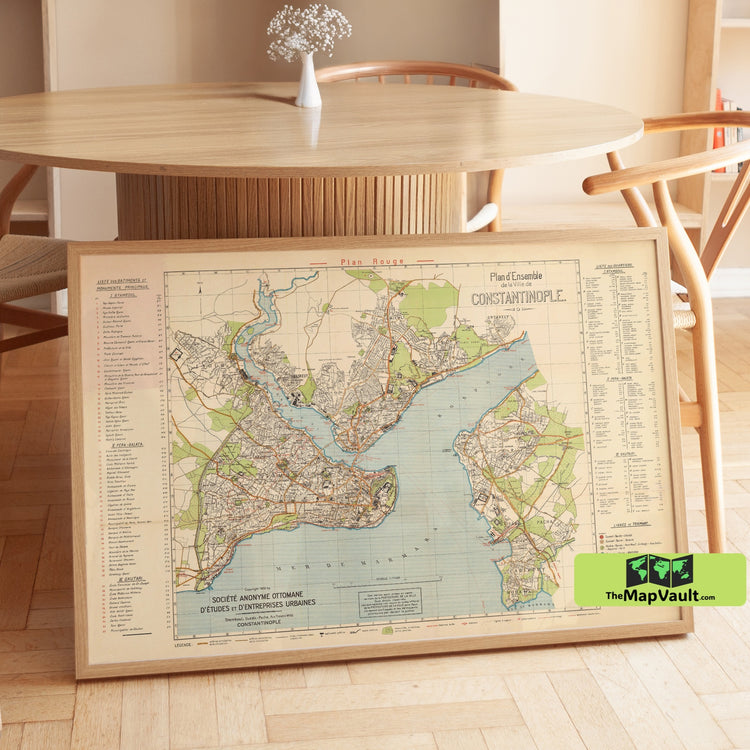 Istanbul 1922 Map Poster - Cosmopolitan Bosphorus Print for Eurasian Cultural Explorers