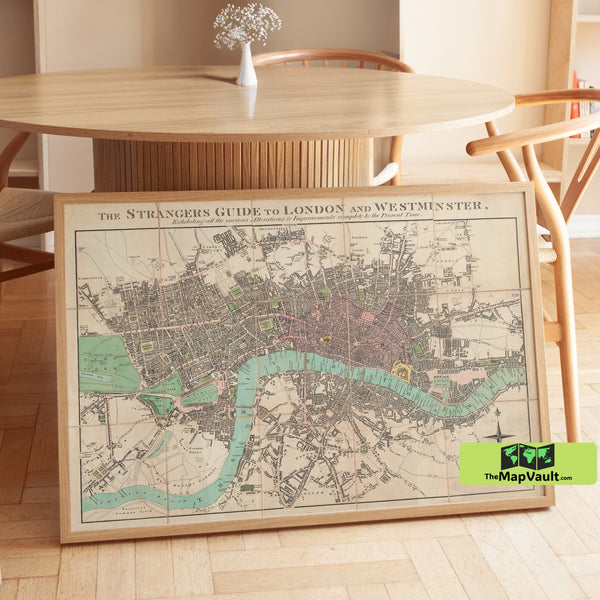 London 1806 Map Poster – Georgian City Layout for Regency and Napoleonic Era Enthusiasts