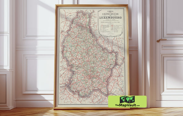 Luxembourg City 1929 Map - Vintage Urban and Topographical Print - Historical European Cartography