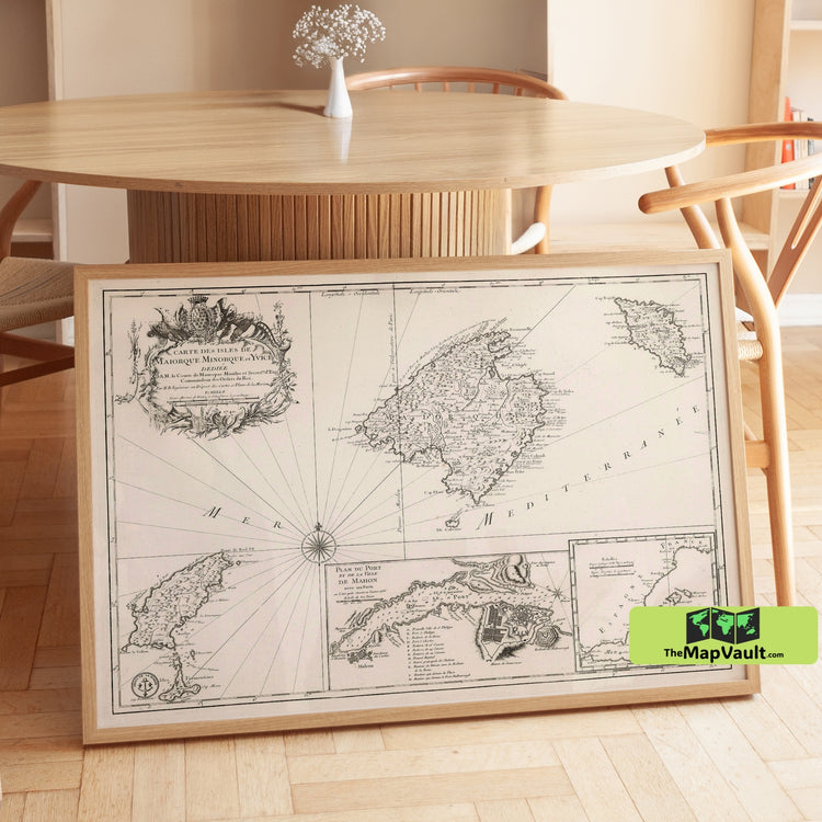 Mallorca 1814 Map Poster - Spanish Island Heritage Print for Mediterranean Culture Fans