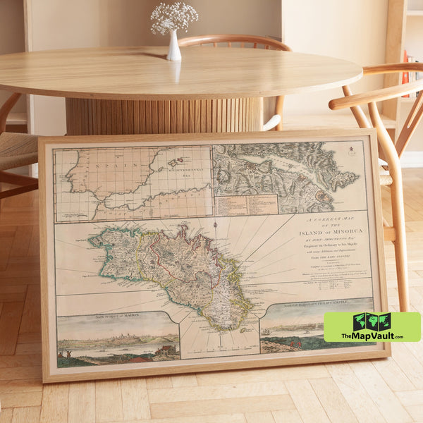 Minorca Island 1794 Map Poster – Classic Balearic Print for Mediterranean Exploration
