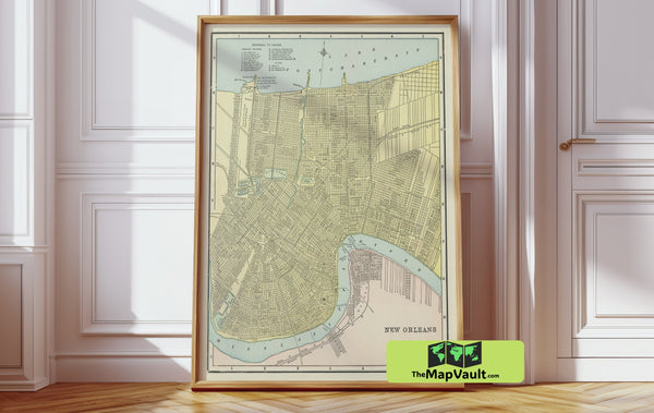 New Orleans 1919 : Detailed Cartographic Journey Through the Historic Streets and Jazz Age Landmarks