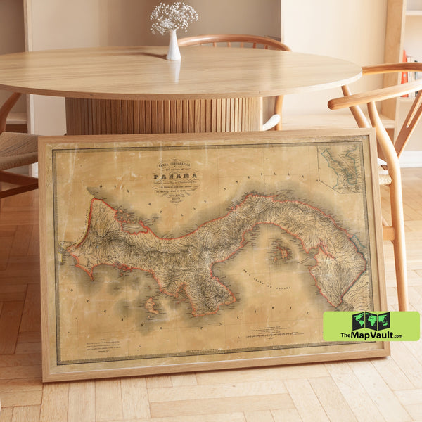 Panama 1865 Map Poster – Isthmian Gateway Print for Global Transit Admirers