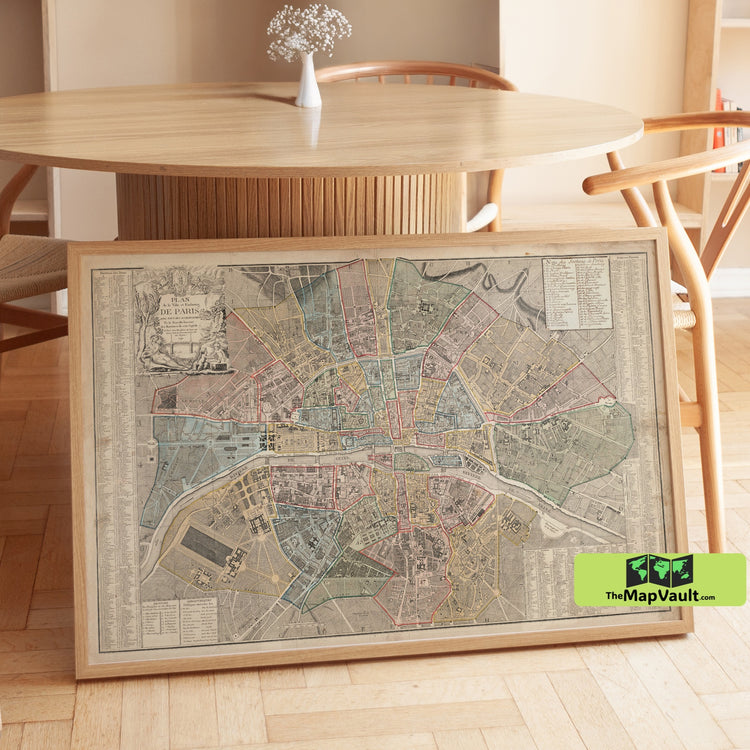 Paris 1790 Map Poster - Revolutionary French Capital Print for Enlightenment Aficionados