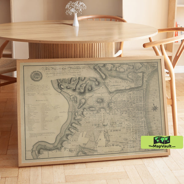 Philadelphia 1796 Map Poster – Founding Era City Layout for American Revolution Devotees