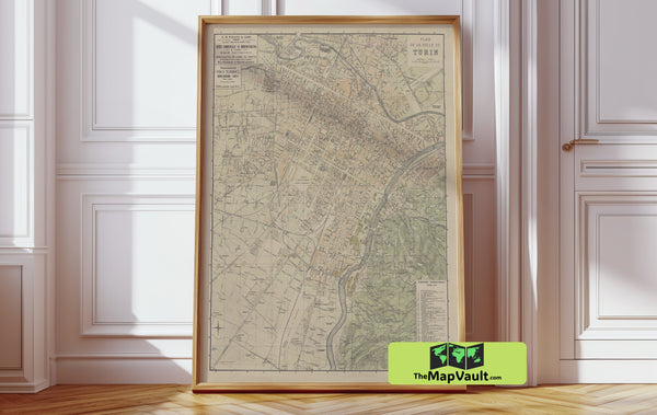 Turin (Torino) 1911 City Map - Detailed Vintage Urban Blueprint - Historical Italian Cartography