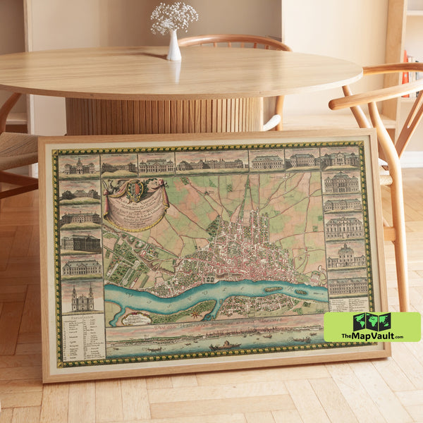 Warsaw 1772 Map Poster – Polish-Lithuanian Commonwealth Print for Eastern European History Fans