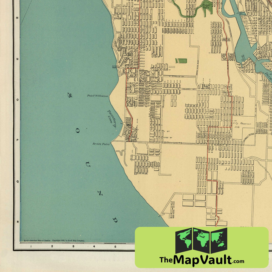Seattle Street 1900 Print – A Vintage Urban Map for Pacific Northwest ...