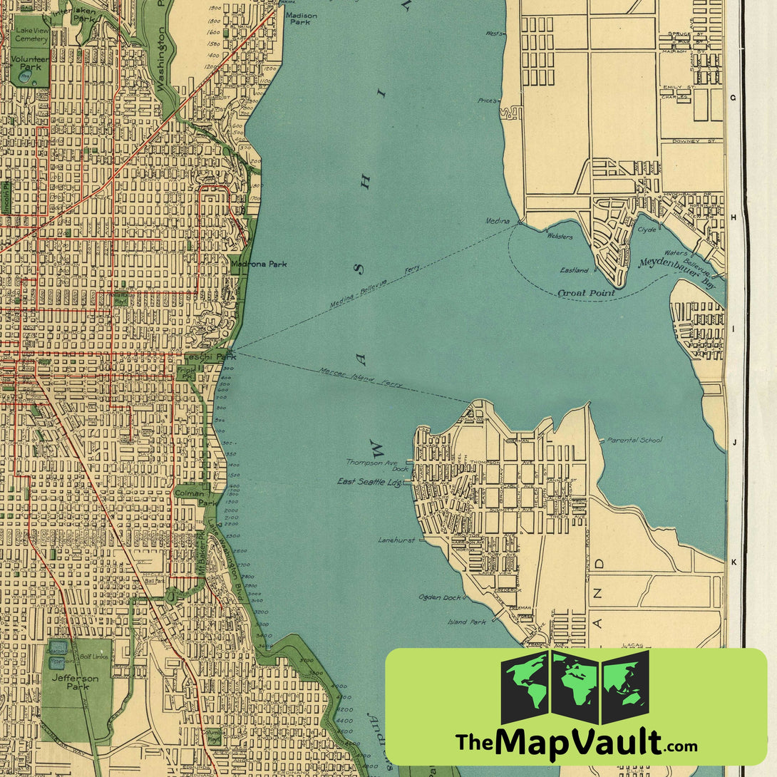 Seattle Street 1900 Print – A Vintage Urban Map for Pacific Northwest ...