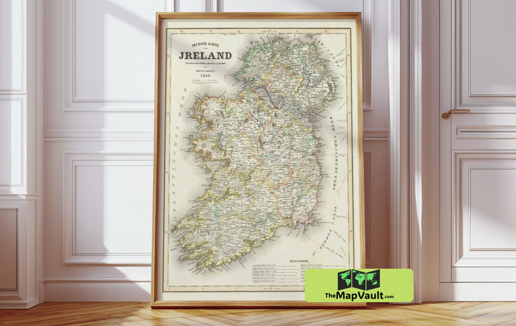 Ireland Map 1842 Antique Reproduction Timeless Edition for Cultural & Historical Insight