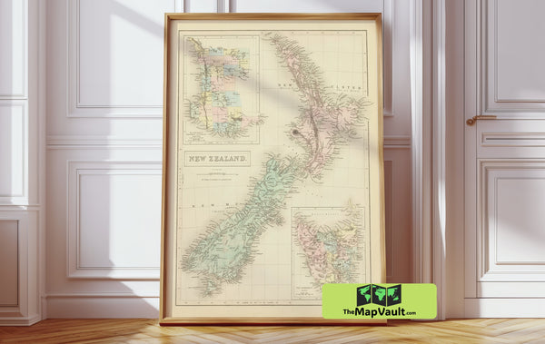 New Zealand Map 1856 Antique Reproduction | Heritage Edition for Adventure & Historical Insight