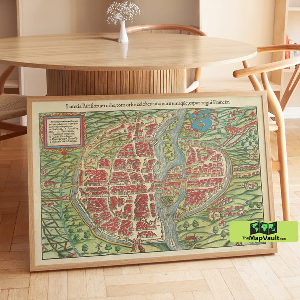 Paris Renaissance City Map Print - Historic 16th-Century French Cartography - Vintage Paris Streets
