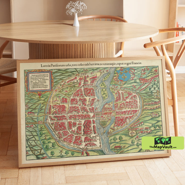 Paris Renaissance City Map Print - Historic 16th-Century French Cartography - Vintage Paris Streets