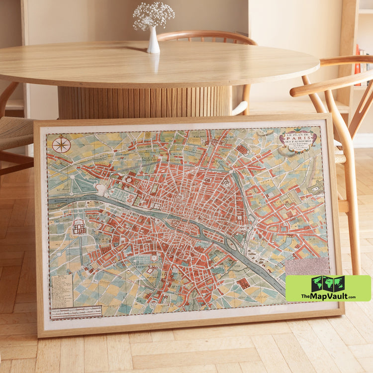 Paris Renaissance City Map Print - Historic 16th-Century French Cartography - Vintage Paris Streets