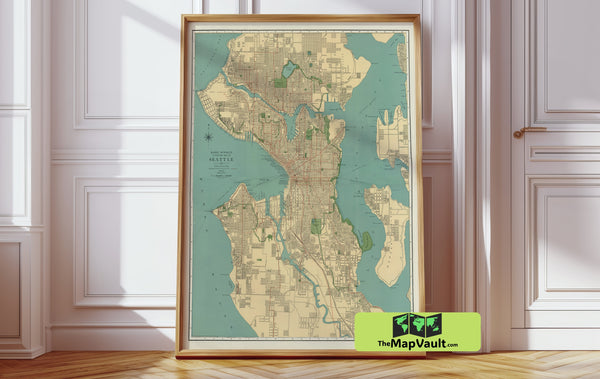Seattle City Map 1908 Antique Reproduction | Remarkable Edition for Pacific Northwest Heritage