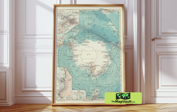 Antarctica Map 1906 Antique Reproduction | Historical Edition for Polar Expedition Research