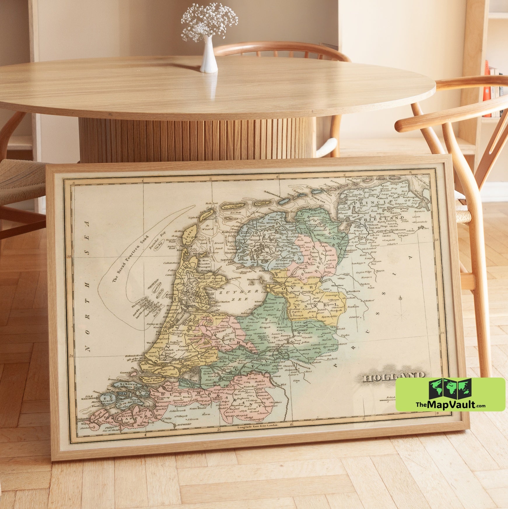 Antique Map of Holland - Vintage Netherlands Cartography Print ...