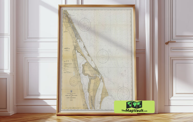 Ponce de Leon Inlet to Cape Kennedy 1931 Print - Classic Florida Coast Nautical Chart for Explorers
