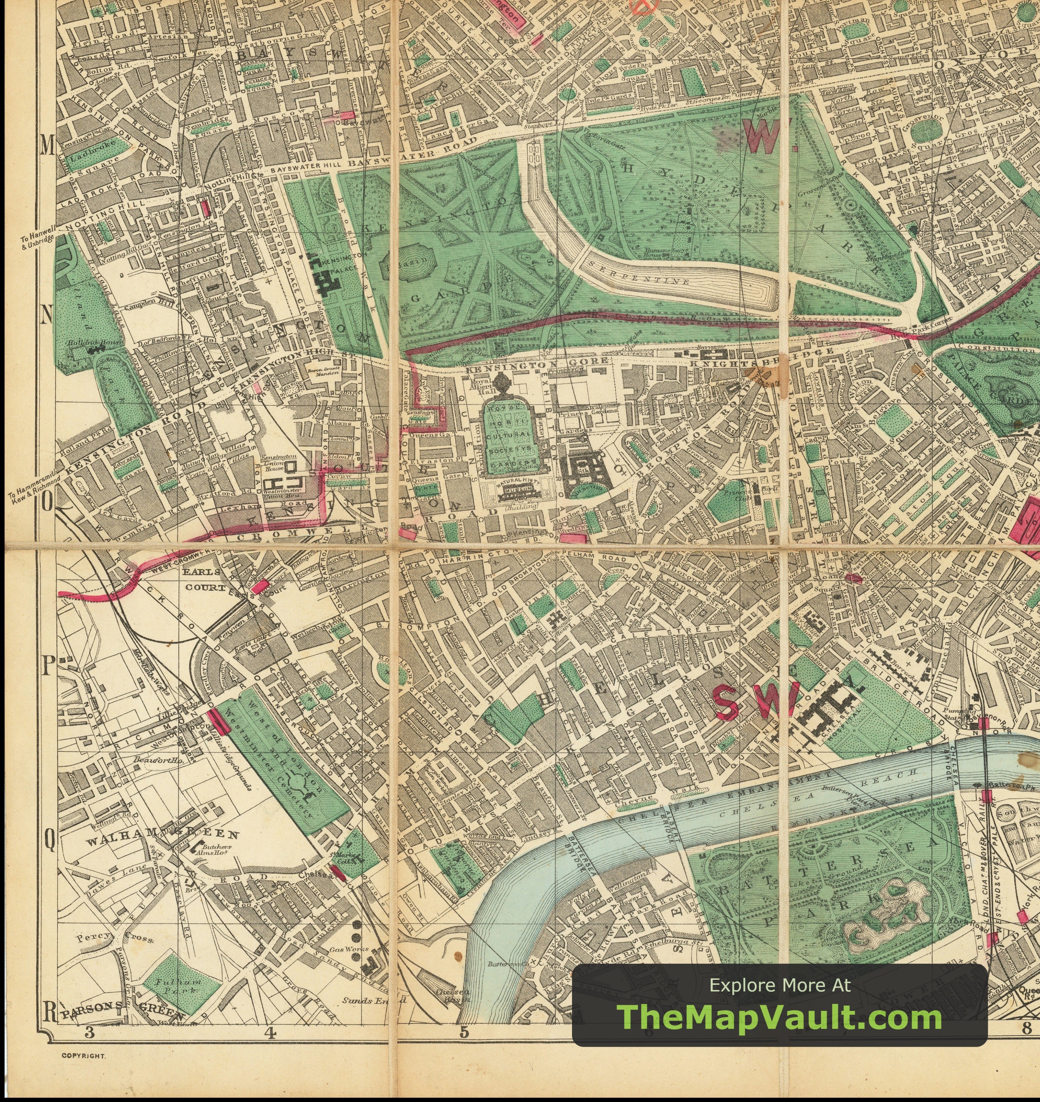 ジョージ・ワシントン・ベーコンによる1890年版ロンドン古地図