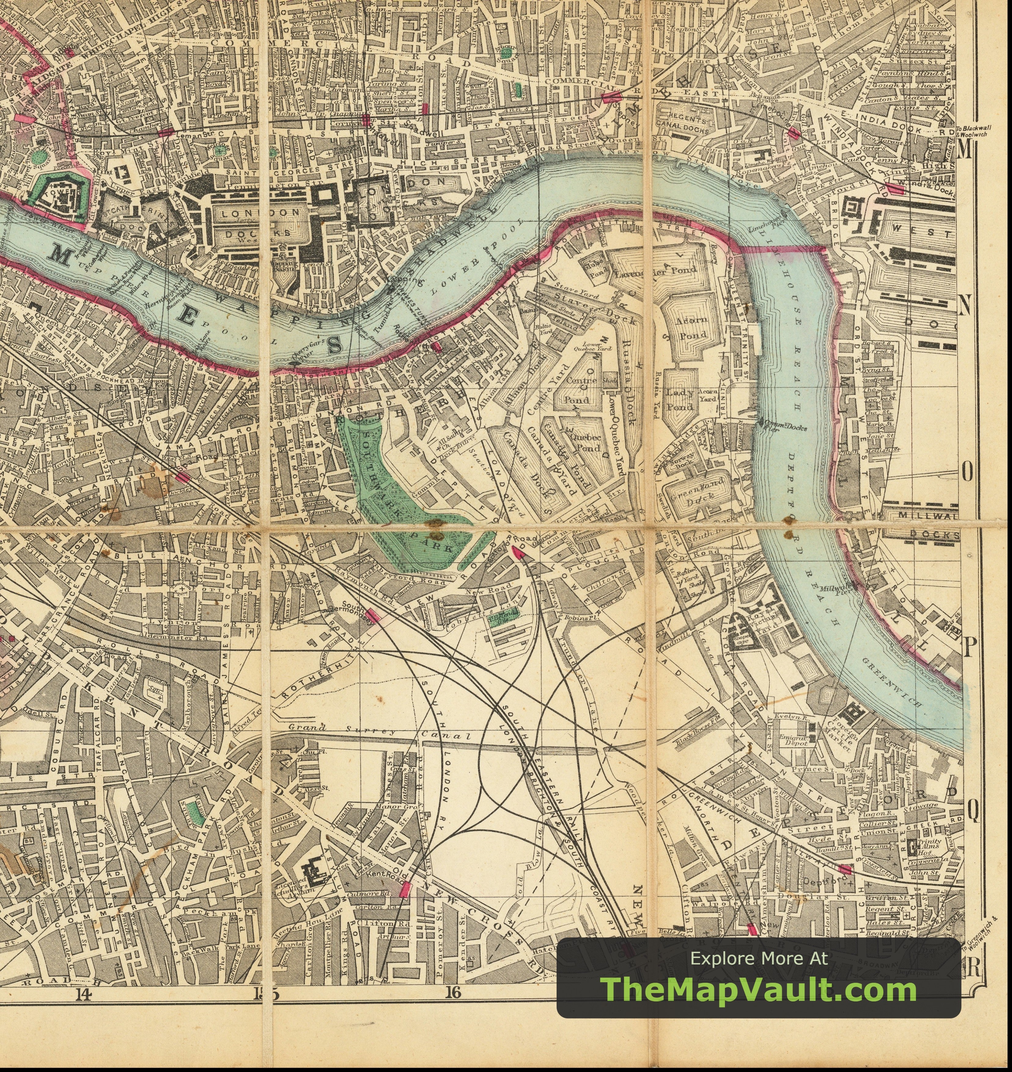 ジョージ・ワシントン・ベーコンによる1890年版ロンドン古地図