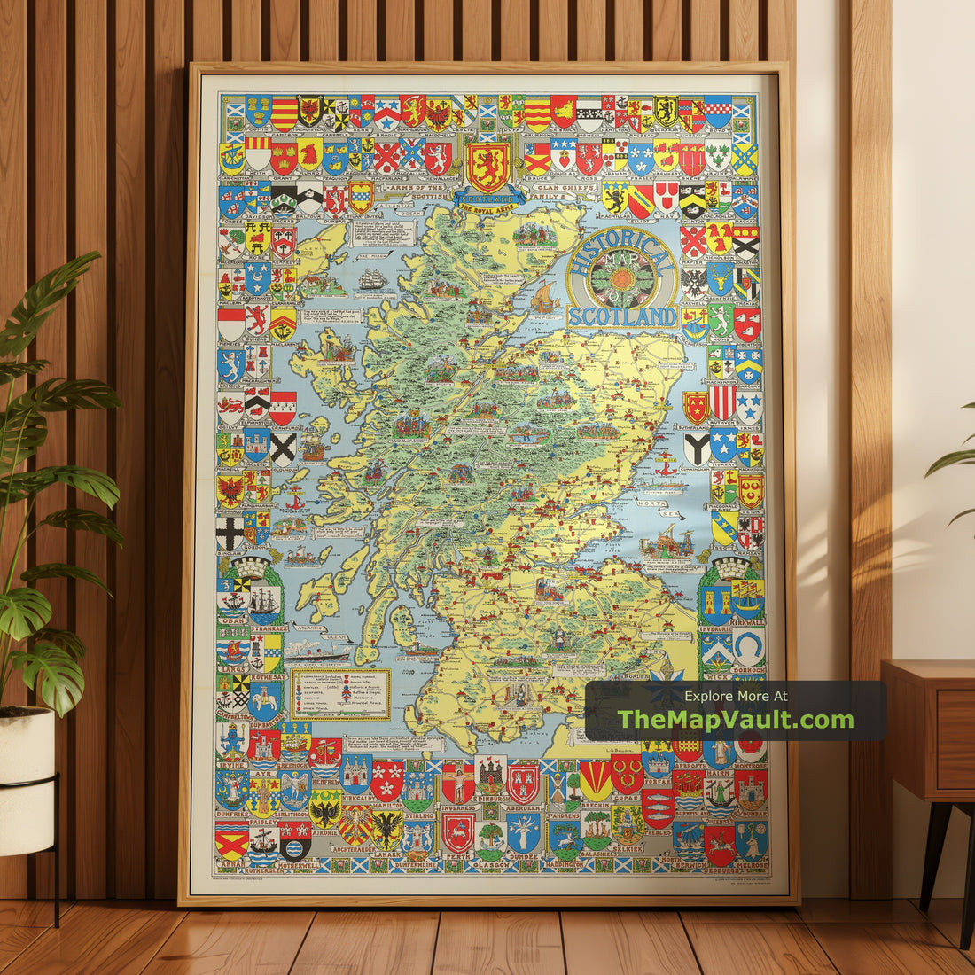 Mapa histórico antiguo de Escocia de 1950 por Bullock – TheMapVault