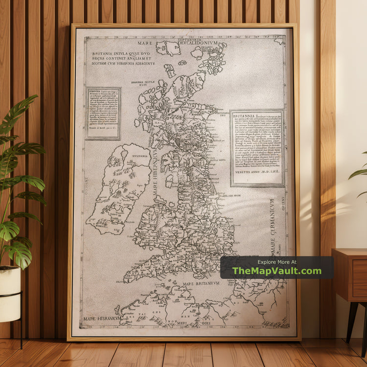 Old Map of the British Isles in 1562 by George Lily - Bertelli and Lafreri Edition, England, Scotland, Ireland - image 1