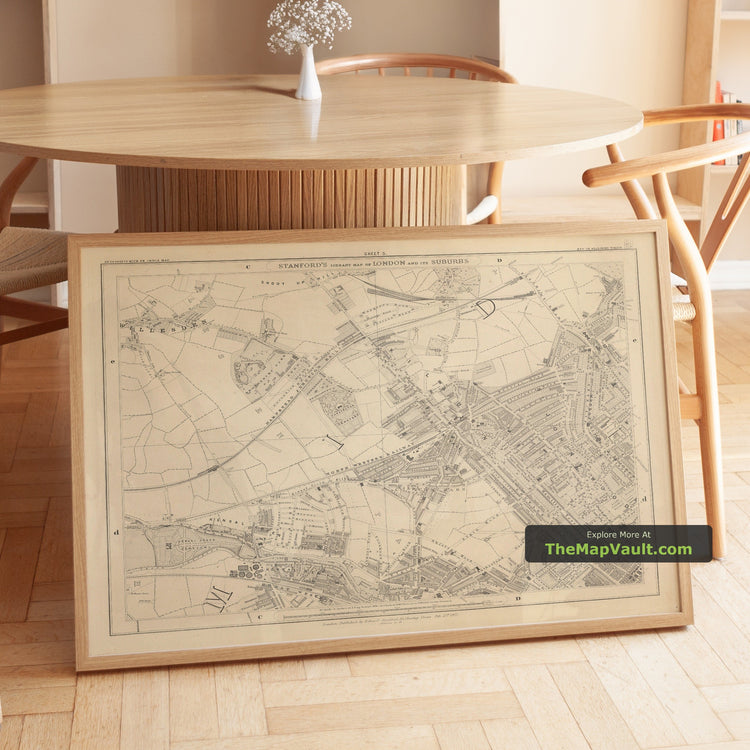Old Map of West London in 1862 by Edward Stanford - St John's Wood, Kilburn, Kensal Green, Finchley Road, Willesden - image 1