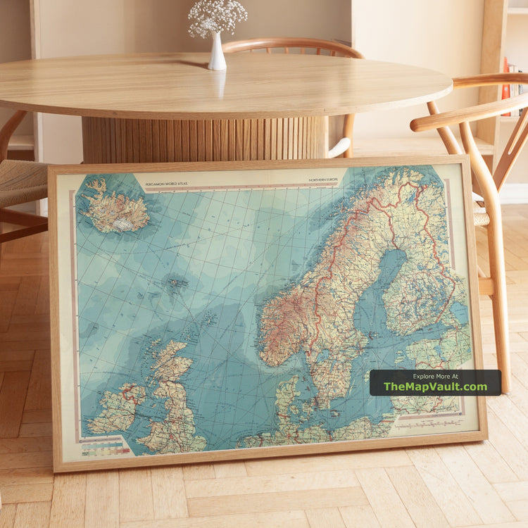 Old Map of Northern Europe in 1967 by the Polish Army Topography Service - Scandinavia, British Isles, Iceland, Baltic Sea - image 1
