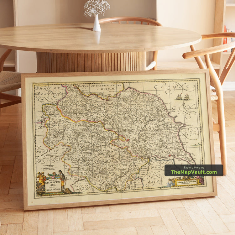 Old Map of Yorkshire in 1690 by Valk & Schenk - York, Leeds, Sheffield - image 1