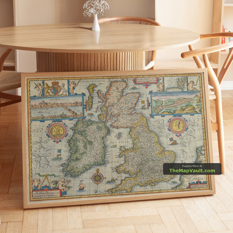 Old Map of British Isles in 1611 by John Speed - England, Scotland, Wales, Ireland - image 1