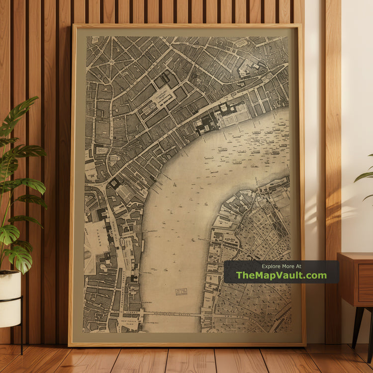 Old Map of London in 1746 by John Rocque, Sheet C2 - Somerset House, Covent Garden, Charing Cross, Westminster, Lambeth - image 1