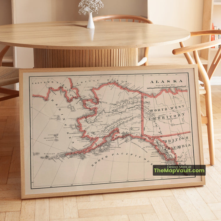 Alaska Map 1883 Territorial Print - Sitka, Juneau, Unalaska - image 1