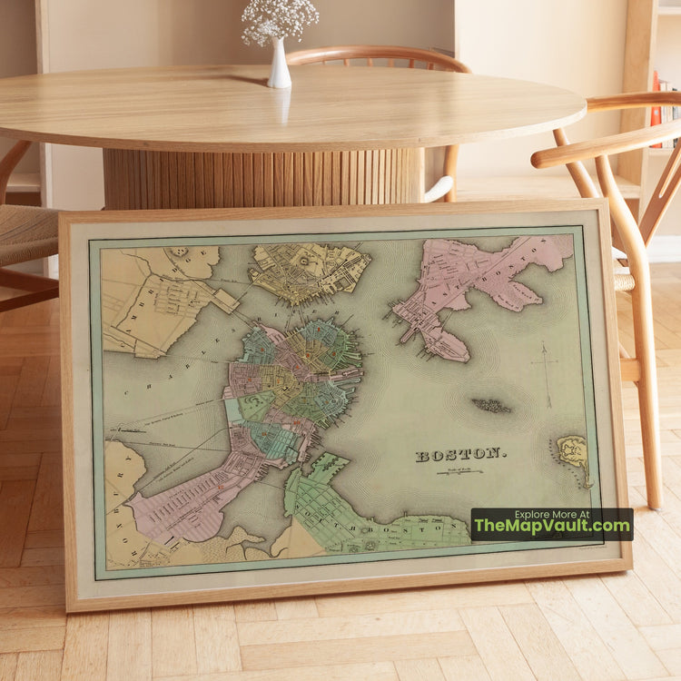 Boston, Massachusetts Map 1838 City Plan - Boston, Charlestown, South Boston - image 1