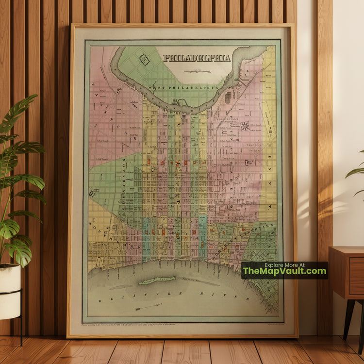 Philadelphia Map 1838 City Plan - Philadelphia, Delaware River, Schuylkill River - image 1
