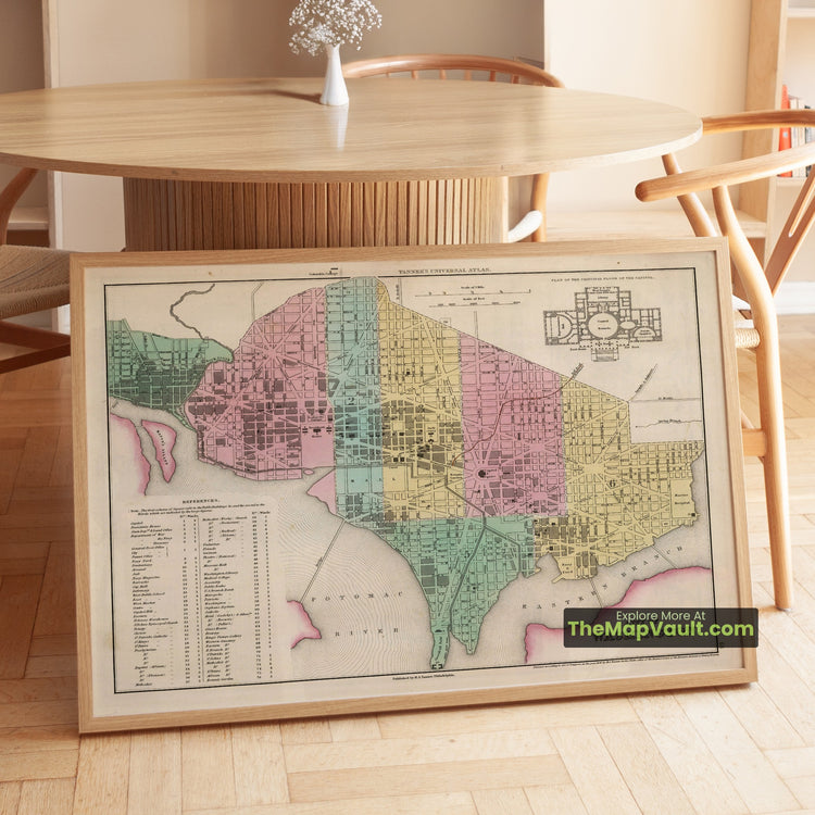 Washington City Map 1836 City Plan - Capitol, President's House, Georgetown - image 1