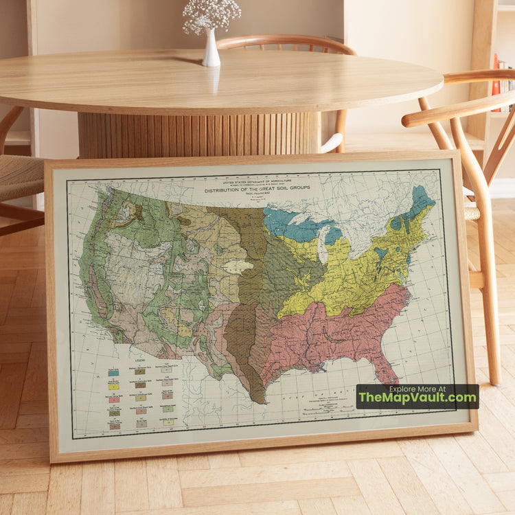 United States Map 1931 Soil Groups Print - Corn Belt, Great Plains, Great Basin - image 1