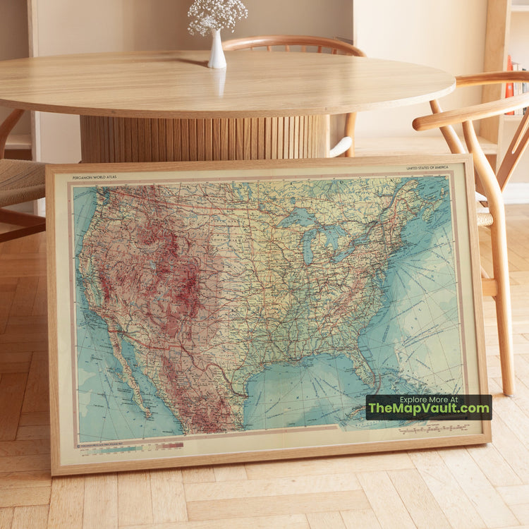 United States Map 1967 Regional Print - New York, Los Angeles, Chicago - image 1