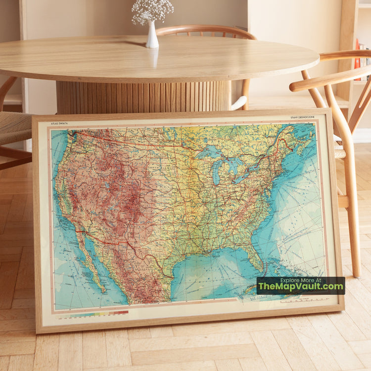 United States Map 1962 Regional Print - New York, Los Angeles, Chicago - image 1