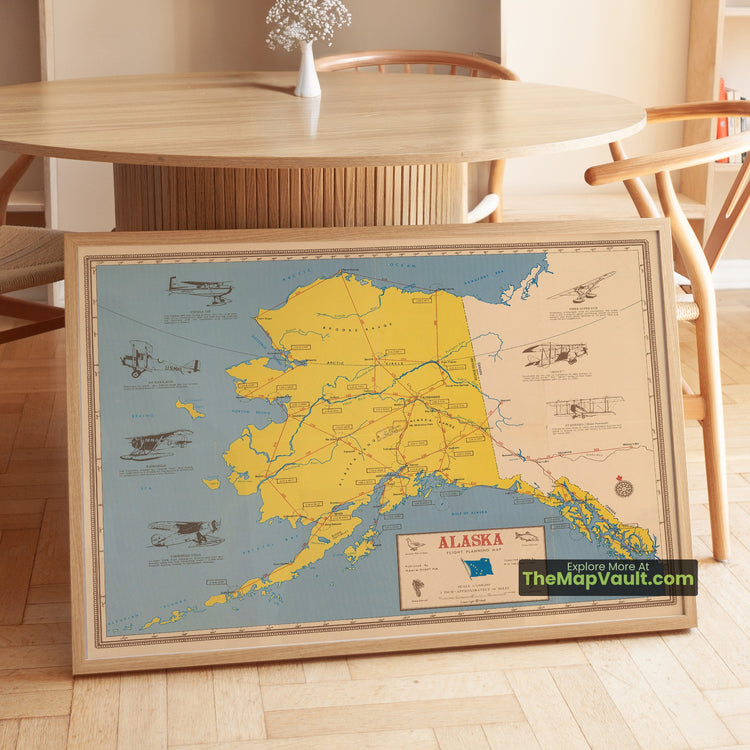 Alaska Map 1969 Flight Planning Print - Fairbanks, Anchorage, Juneau - image 1