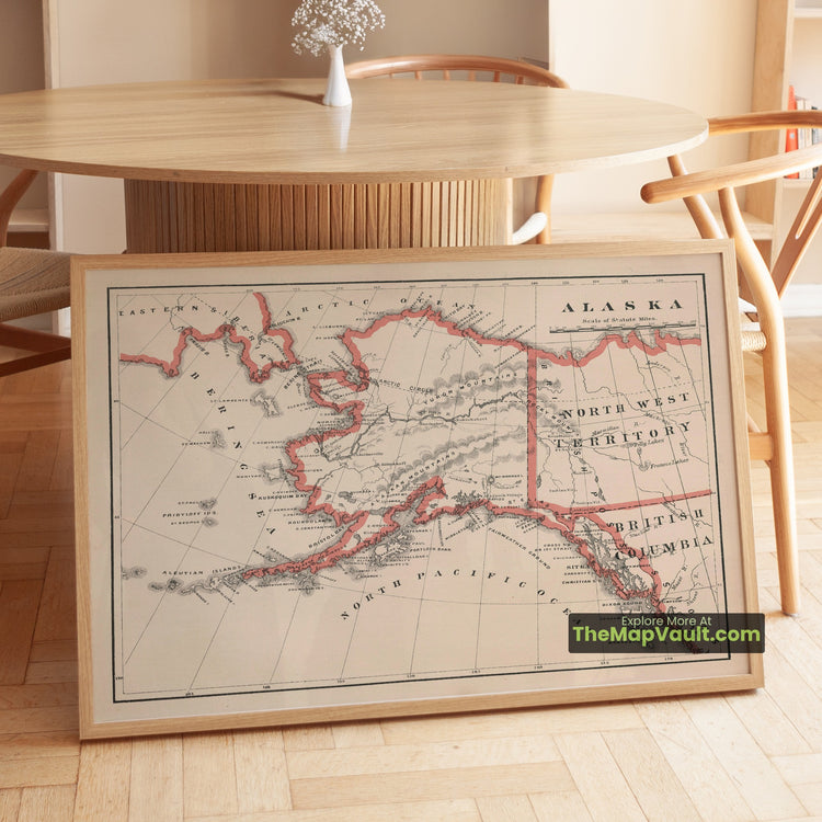 Alaska Map 1883 Territorial Print - Sitka, Aleutian Islands, Pribilof Islands - image 1