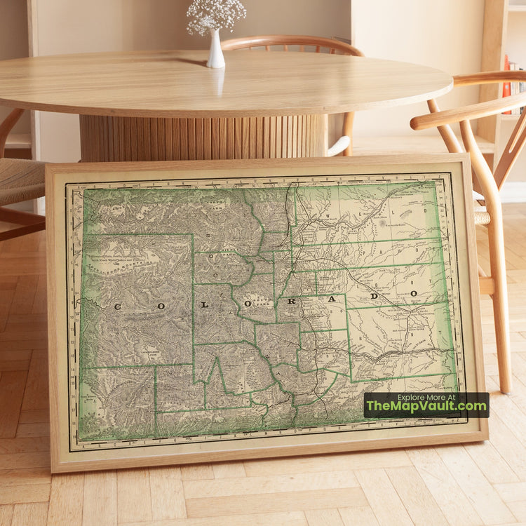 Colorado Map 1879 State Print - Denver, Boulder, Pueblo, Leadville - image 1