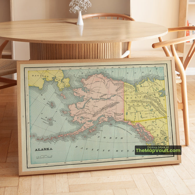 Alaska Map 1887 Territorial Print - Sitka, Juneau, Kodiak - image 1