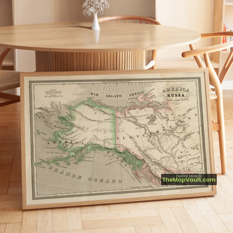 Russian America (Alaska) Map 1858 Regional Print - Sitka, Kodiak, Unalaska - image 1